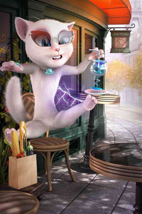 Talking Angela App Drinking Lighting Drink WHAT GOES AROUND COMES