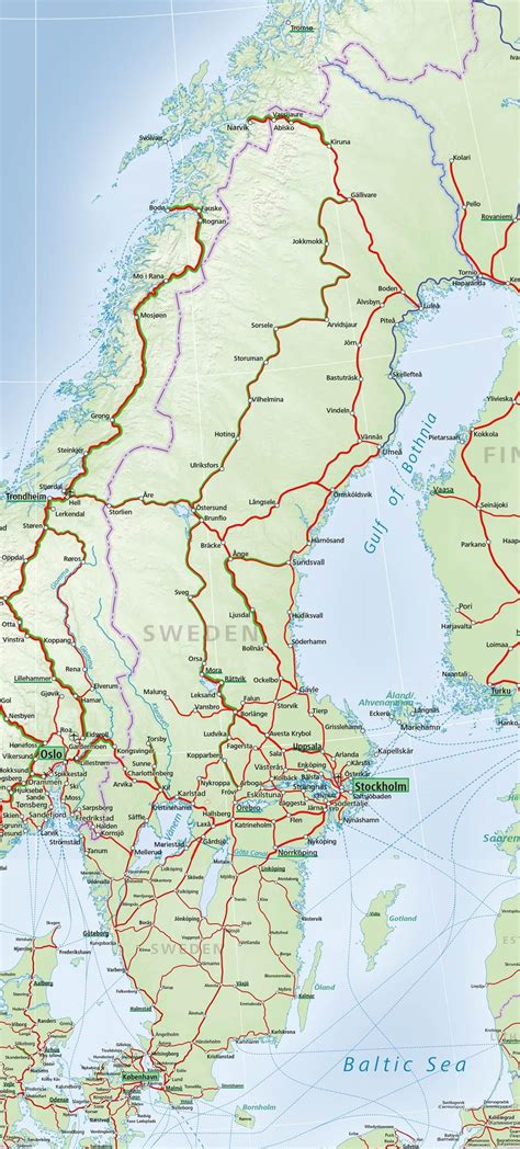 Mappa Dei Treni Della Svezia Linee Ferroviarie E Treni Ad Alta