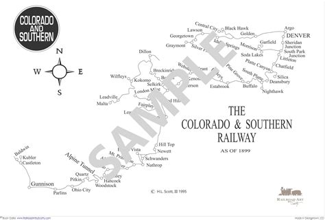 Colorado And Southern Railroad Route Map Etsy