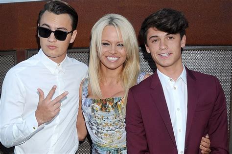 pamela anderson with sons brandon thomas lee and dylan jagger lee at the hidden heroes gala