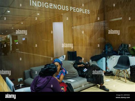 People Rest Inside The Indigenous Peoples Pavilion During The Cop27 U