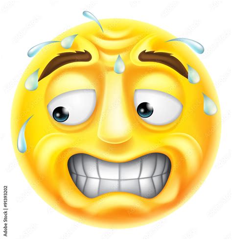 Scared Emoticon Emoji Stock Vektorgrafik Adobe Stock