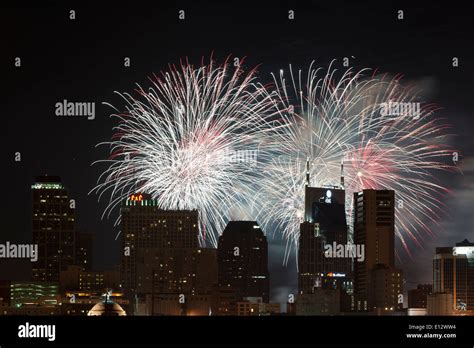 Fourth Of July Celebration With Fireworks Over The Nashville Skyline