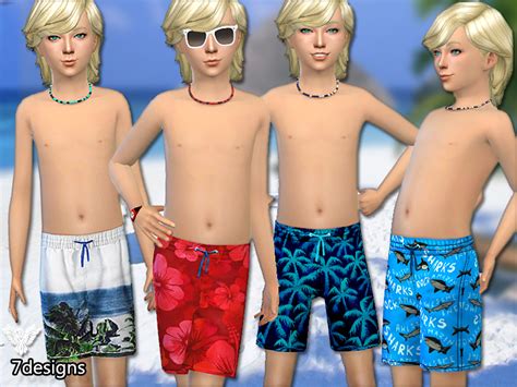 With Cas Thumbnail Found In Tsr Category Sims 4 Male Child Swimwear