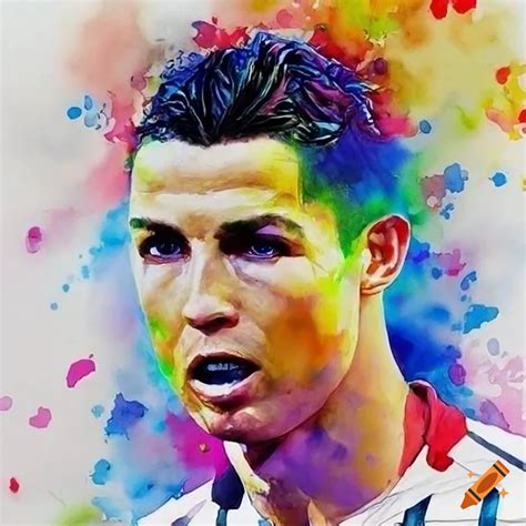 Colourful Portrait Of Cristiano Ronaldo On Craiyon