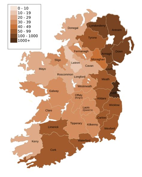 Image Population Density Of Ireland Map2002