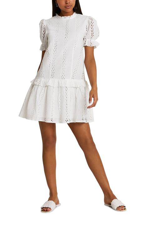 Buy River Island Broderie Frill Dress White At 45 Off Editorialist