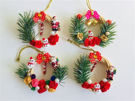Mini Wreathsa Christmas Ornaments Setfloral Mini Wreath Mini