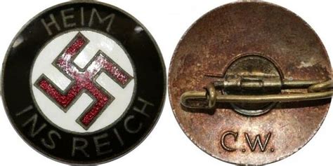 R0283 German Pins Nazi Hitler Waffen Ss Wwii Heim Ins Reich Un