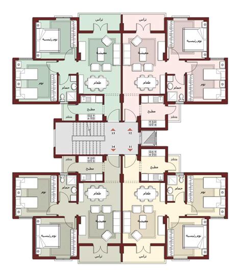 مخطط شقق سكنية رسومات هندسيه للشقق شوق وغزل