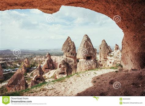 Unique Geological Formations In Valley In Cappadocia Central An Stock