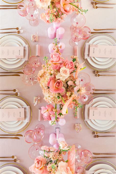 Think Pink | Pink tablescape, Wedding table, Wedding centerpieces