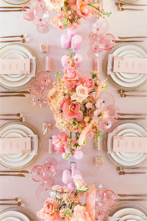 think pink pink tablescape wedding table wedding centerpieces