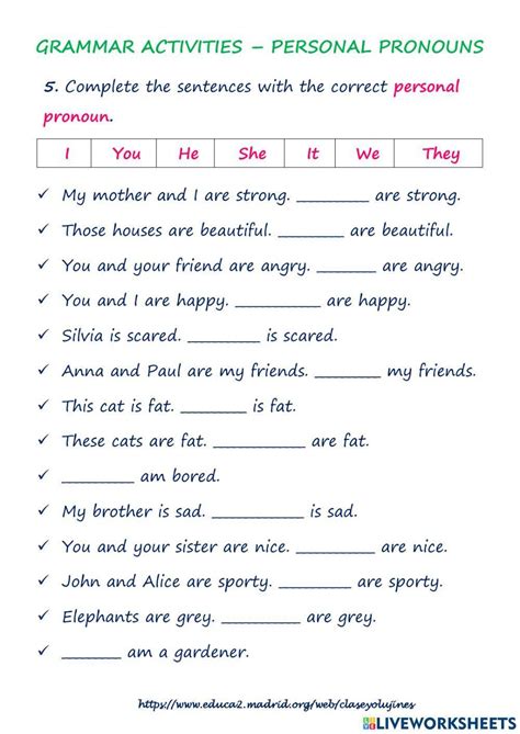 Engaging Pronoun Worksheets For Effective Language Learning