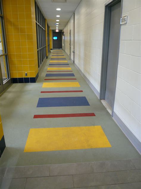 Recycled rubber based flooring used in a recreation center ...