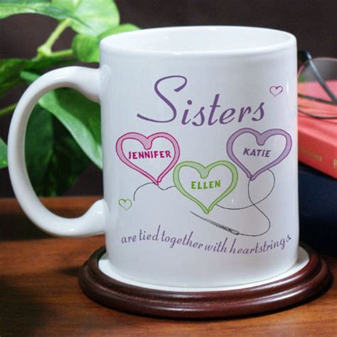 Personalized Sisters Heartstrings Coffee Mug Ts Happen Here 1
