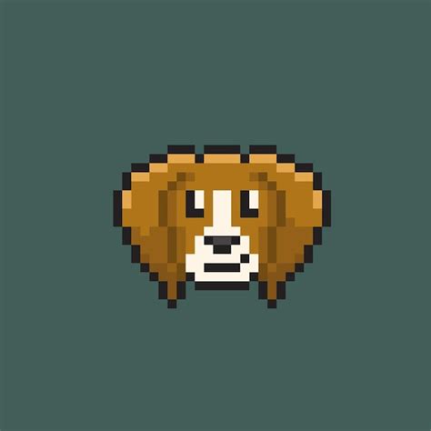 Cabeça De Cachorro Beagle Fofa Em Estilo Pixel Art Vetor Premium