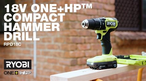 Ryobi 18v One Hp Brushless Compact Hammer Drill Rpd18c In Action