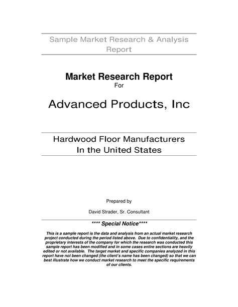 Market Study Report Sample Pdf Template