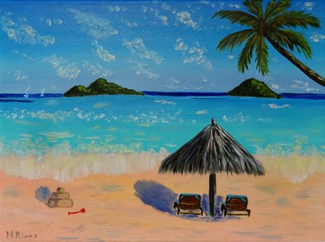 Lanikai Beach Oil Painting Original Hawaii Oahu Kailua Tropical Beach