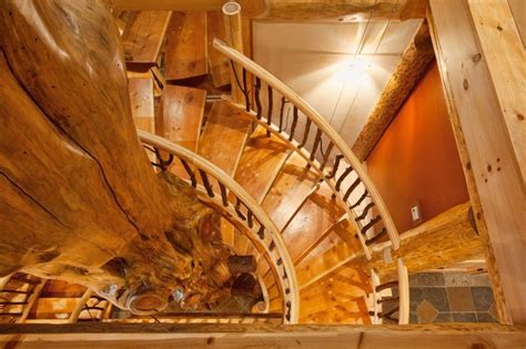 Info@logcabinhomes.com legal & privacy · sitemap Massive handcrafted log stair | House staircase, Lakefront ...