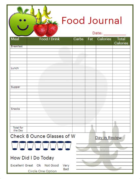 Food journal template a food journal template is a formal format which is issued by the physician or healthcare professionals on the request of their clients. 45+ Food Log Templates Free PDF, Word, Excel Examples