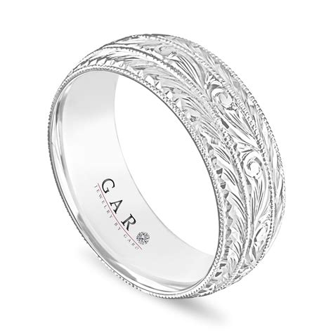 Hand Engraved Wedding Band Mens 8 Mm Wedding Ring 14K White Gold Rose Gold Or Yellow Gold Vintage Antique Style Unique Handmade111  87686.1563478820 ?c=2