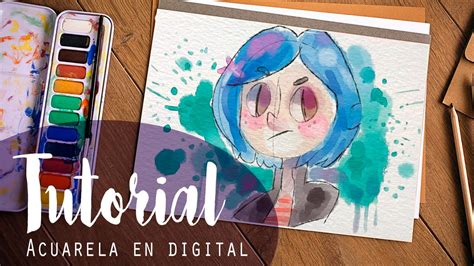 Saber dibujar es cuestión de práctica y con estos videotutoriales paso a paso no habrá dibujo que se te resista. TUTORIAL Efecto acuarela en digital ( ᴥ ) - YouTube