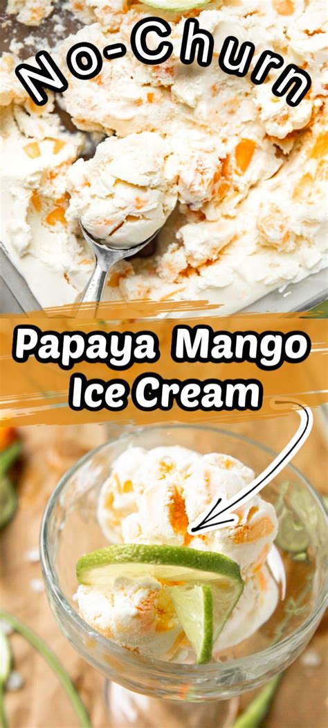 No Churn Papaya Mango Ice Cream Powered By Mom Recipe Mango Ice