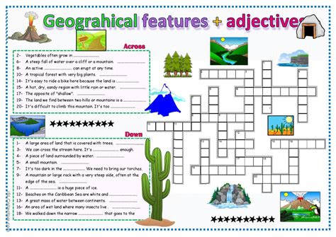 GEOGRAPHICAL FEATURES ADJECTIVES R English ESL Worksheets Pdf Doc