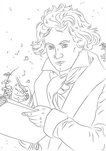 Ludwig van beethoven the great composer coloring pages | coloring pages, beethoven, cute coloring pages Ausmalbild: Ludwig van Beethoven | Ausmalbilder kostenlos ...