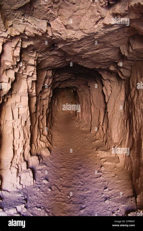 A Dark Spooky Tunnel In Solid Rock Stock Photo Alamy