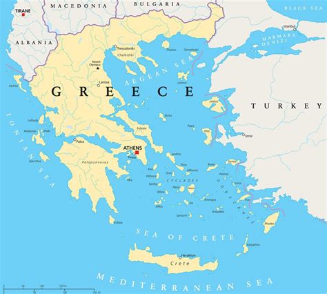 Zemljevid Grčija Grčija Na Zemljevidu Južni Evropi Evropa