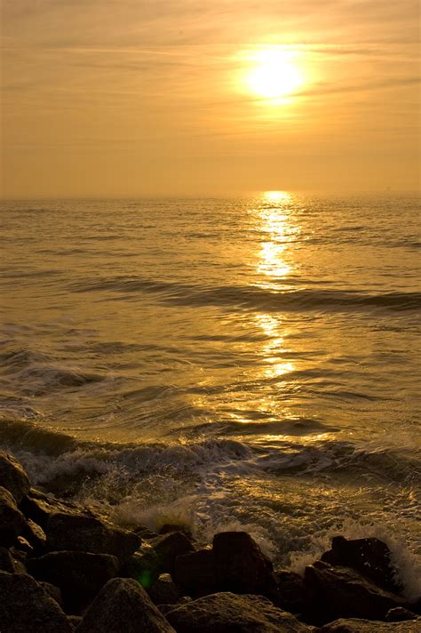 A Beautiful Sunrise Over The Atlantic Ocean In The Golden Isles
