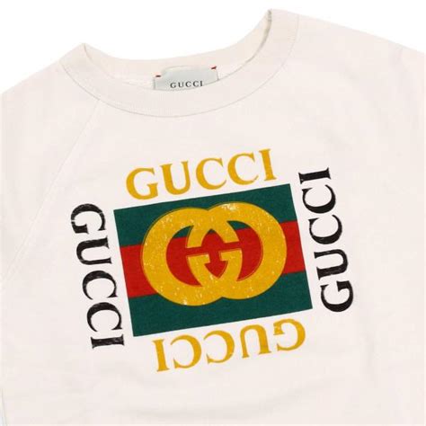 Gucci Purer Baumwoll Sweatshirt Mit Traditionellen Logo Print