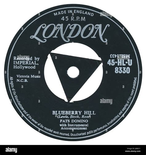 45 Rpm 7 Uk Record Label Of Blueberry Hill By Fats Domino On The