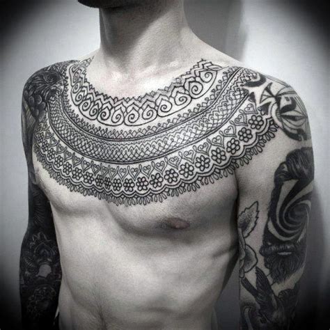 See more ideas about henna, henna tattoo, tattoo designs. Henna Collar Bone Male Tattoos With Black Ink # ...