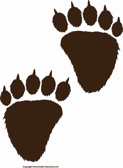 Bear Paw Clipart Prints Claw Drawing Clip