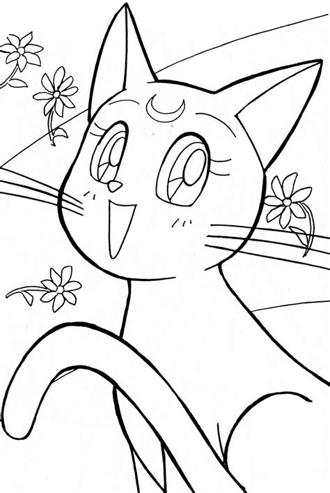 And you are destined to color her! cats012.jpg (1197×1786) | Sailor moon coloring pages, Moon ...