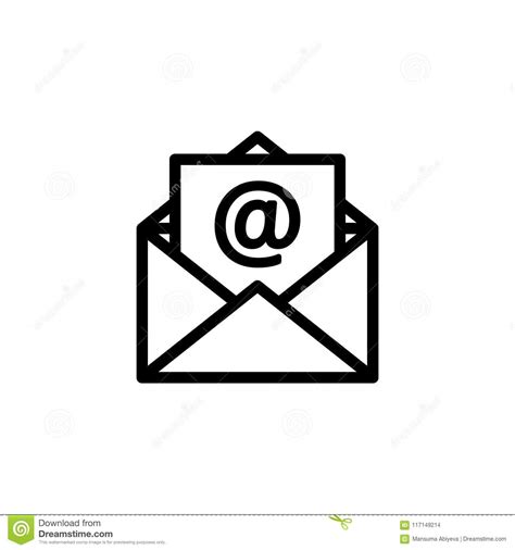 Outline Email Icon. Line Mail Symbol for Website Design Stock Vector ...