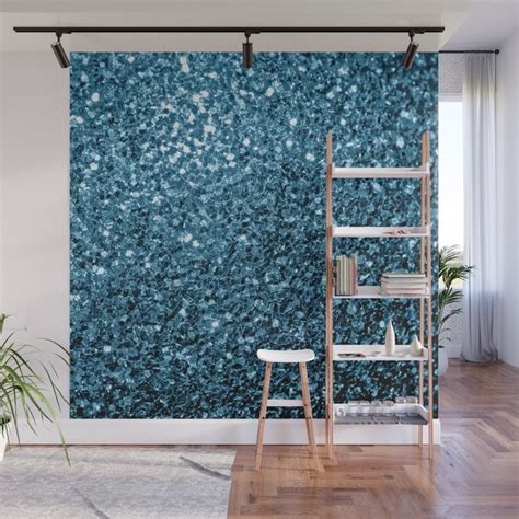 Beautiful Baby Blue Glitter Sparkles Wall Mural By Pldesign Society6