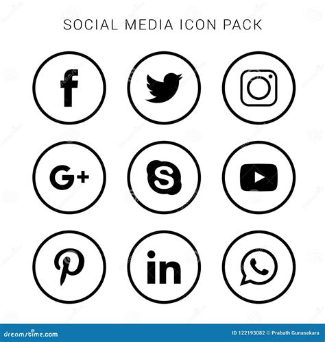 Round Social Media Icons Vector