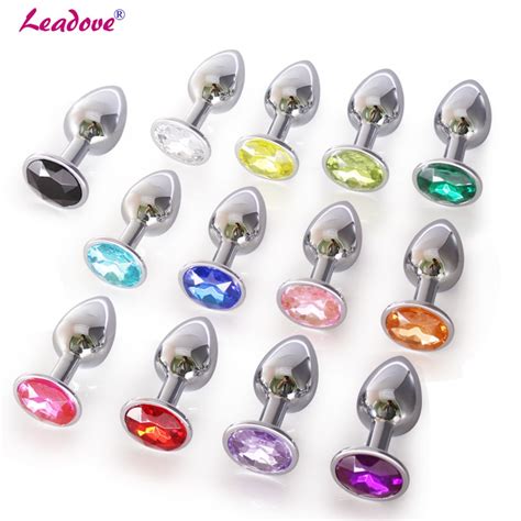 50 Pcslot Medium Size Stainless Steel Crystal Anal Plug Jewelled Butt
