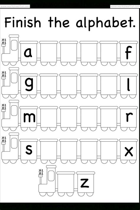 10 Letter Sequence Worksheet Kindergarten Kindergarten Printable