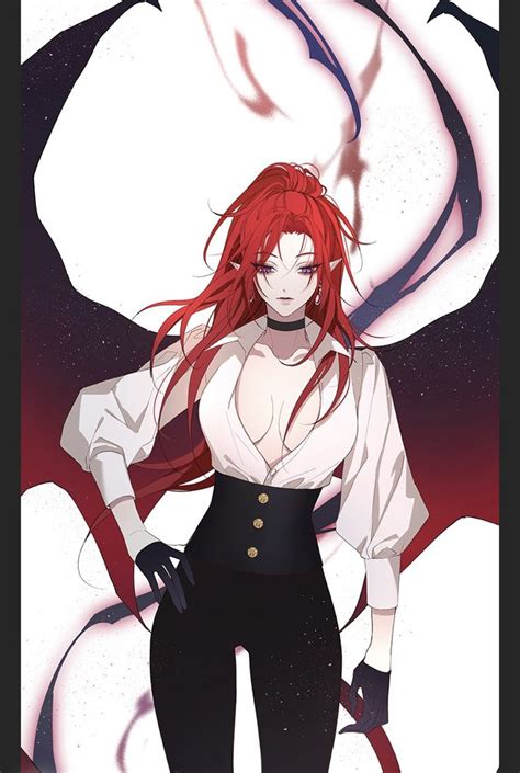 An Anime Character With Red Hair And Black Pants