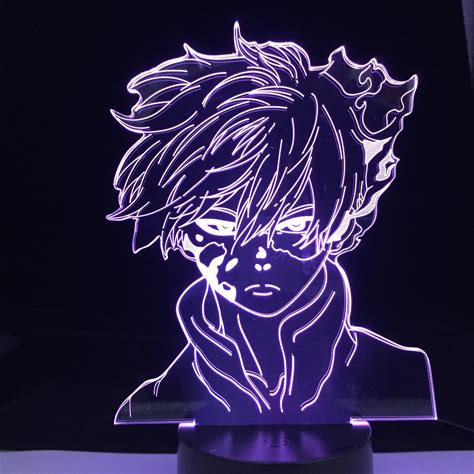 Anime My Hero Academia Shoto Todoroki Led Night Light Lamp For Room De