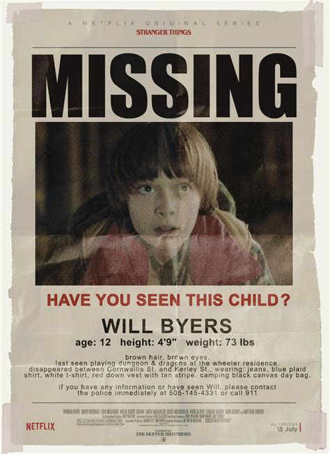 The Missing Poster For Will Byes