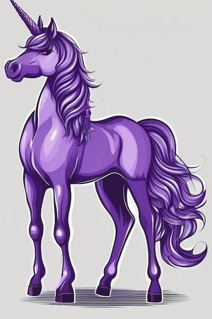 Premium Ai Image Cute Purple Unicorn In Standing Position On White