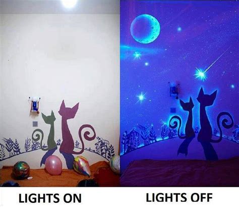 Plus, glow in the dark painting is a fun project the whole family can take part in together. Glow In The Dark Paint Wall Murals | DIY Cozy Home