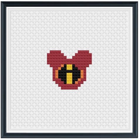 Model stitched on 30 count natural linen using dmc, crescent colors and weeks dye works aztec red. Mouse Ears Incredibles Cross Stitch Pattern .PDF Instant ...